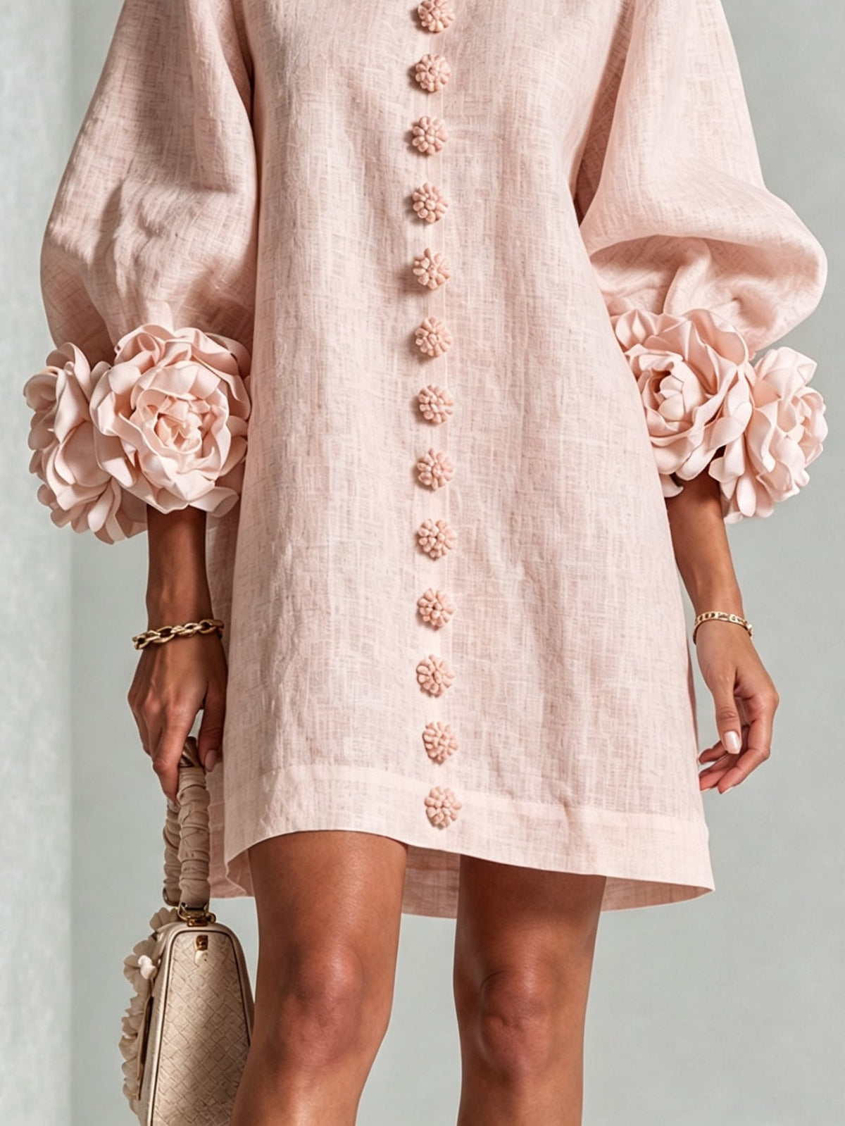 Clara | Women's Floral Cuff Relaxed Mini Dress