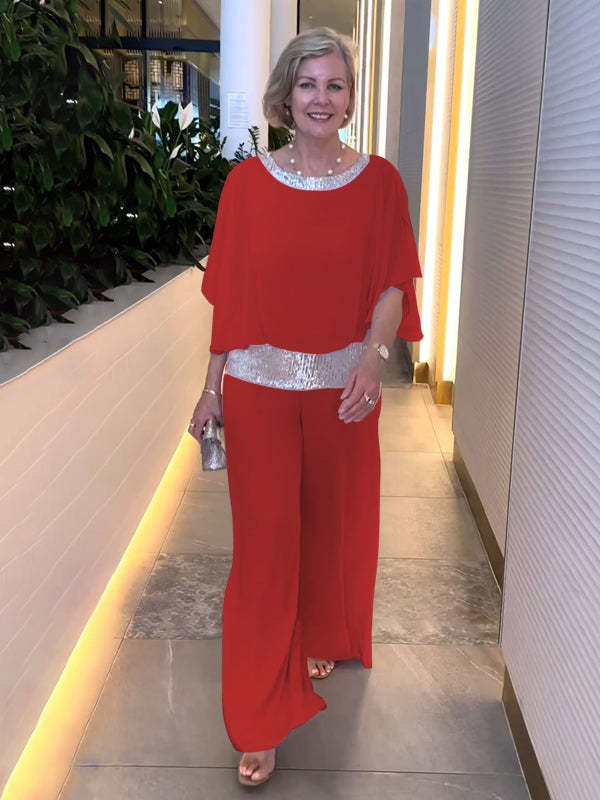Claribel | Embellished Blouse & Wide-Leg Trouser Set