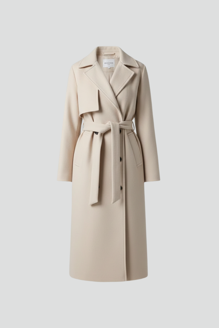 Claudia | Women's Belted Double-Breasted Long Coat