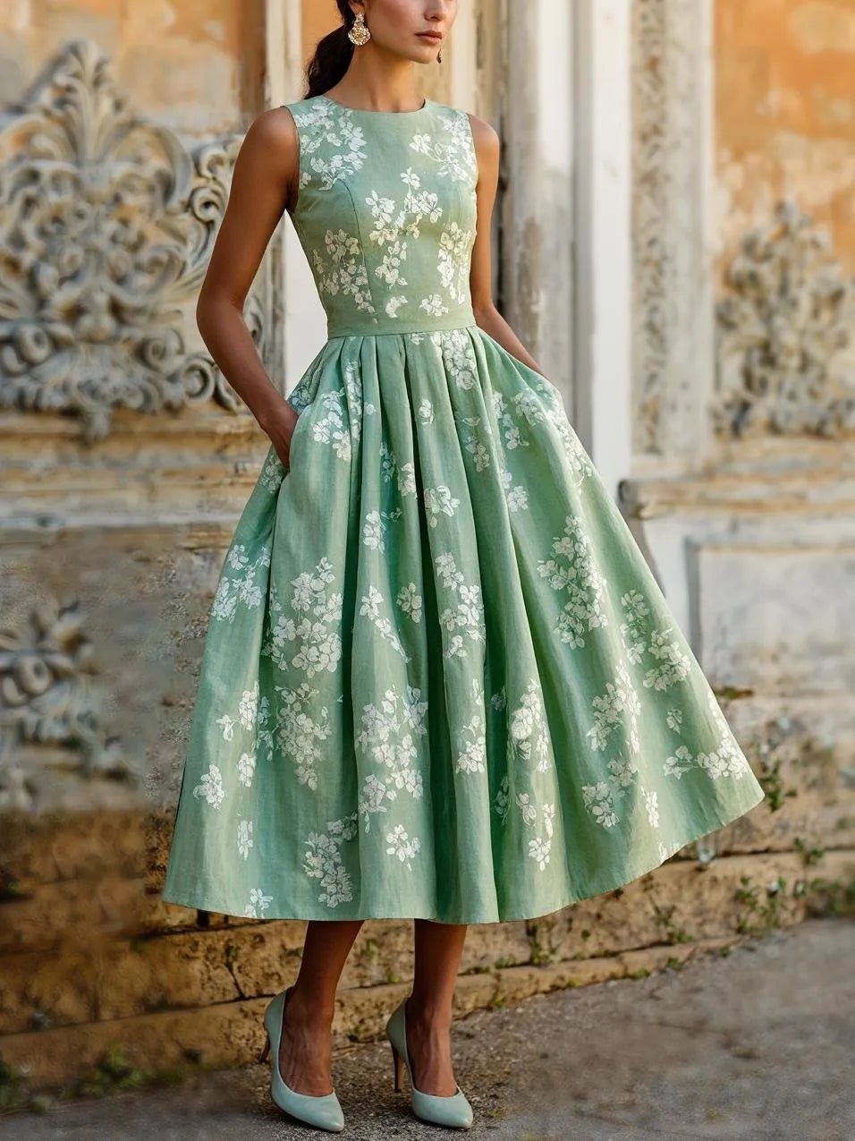 Dainty | Women’s Off-Shoulder Floral Midi Dress