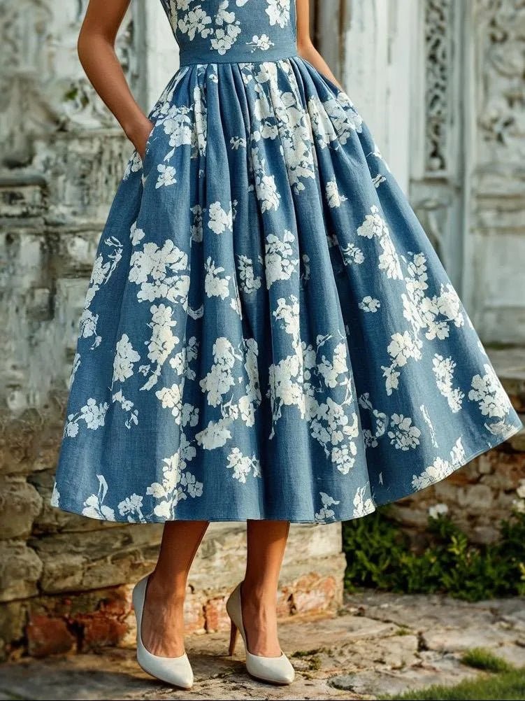 Dainty | Women’s Off-Shoulder Floral Midi Dress