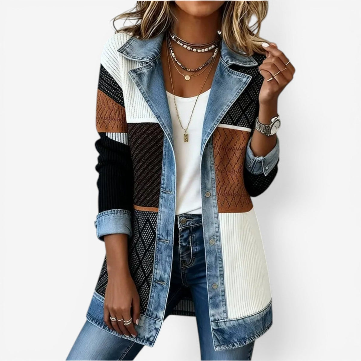 Darcy | Women's Layered Collar Button-Front Jacket