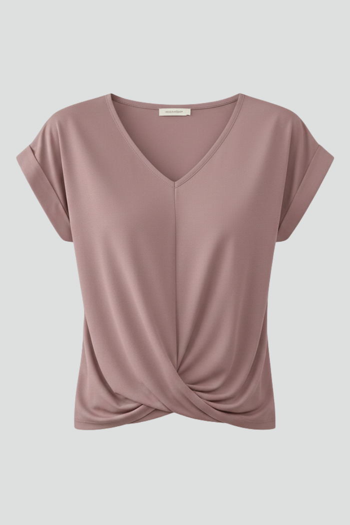Diana | Women's V-Neck Short-Sleeve Relaxed Blouse