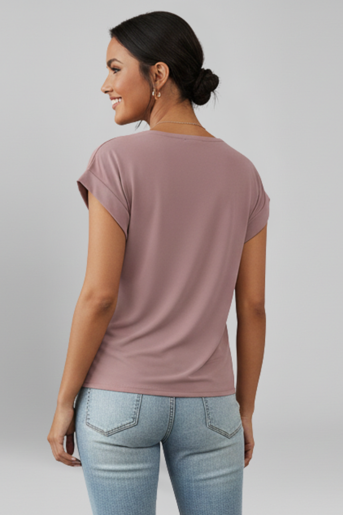 Diana | Women's V-Neck Short-Sleeve Relaxed Blouse