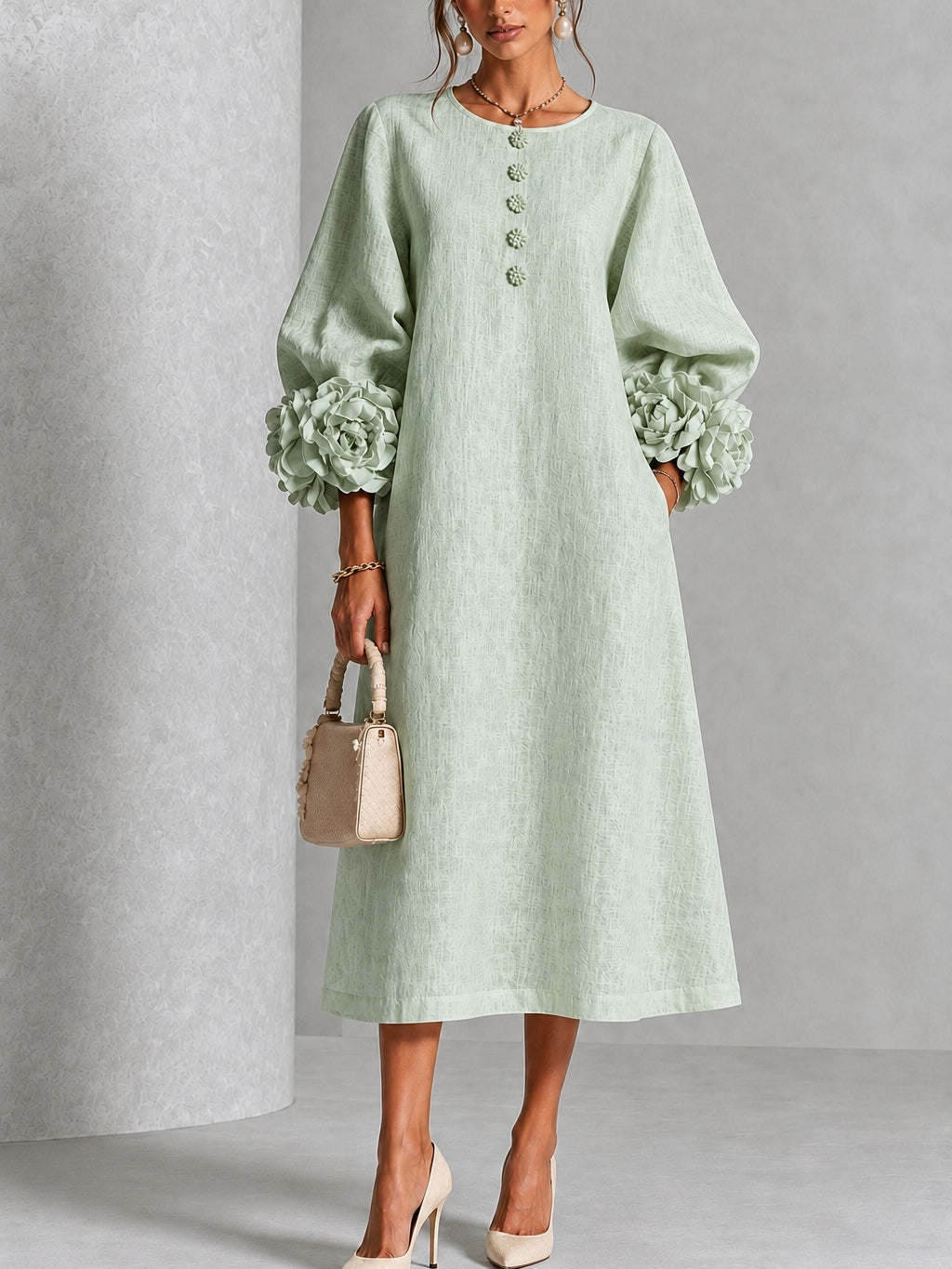 Dorothy | Women's Floral Button-Front Midi Dress