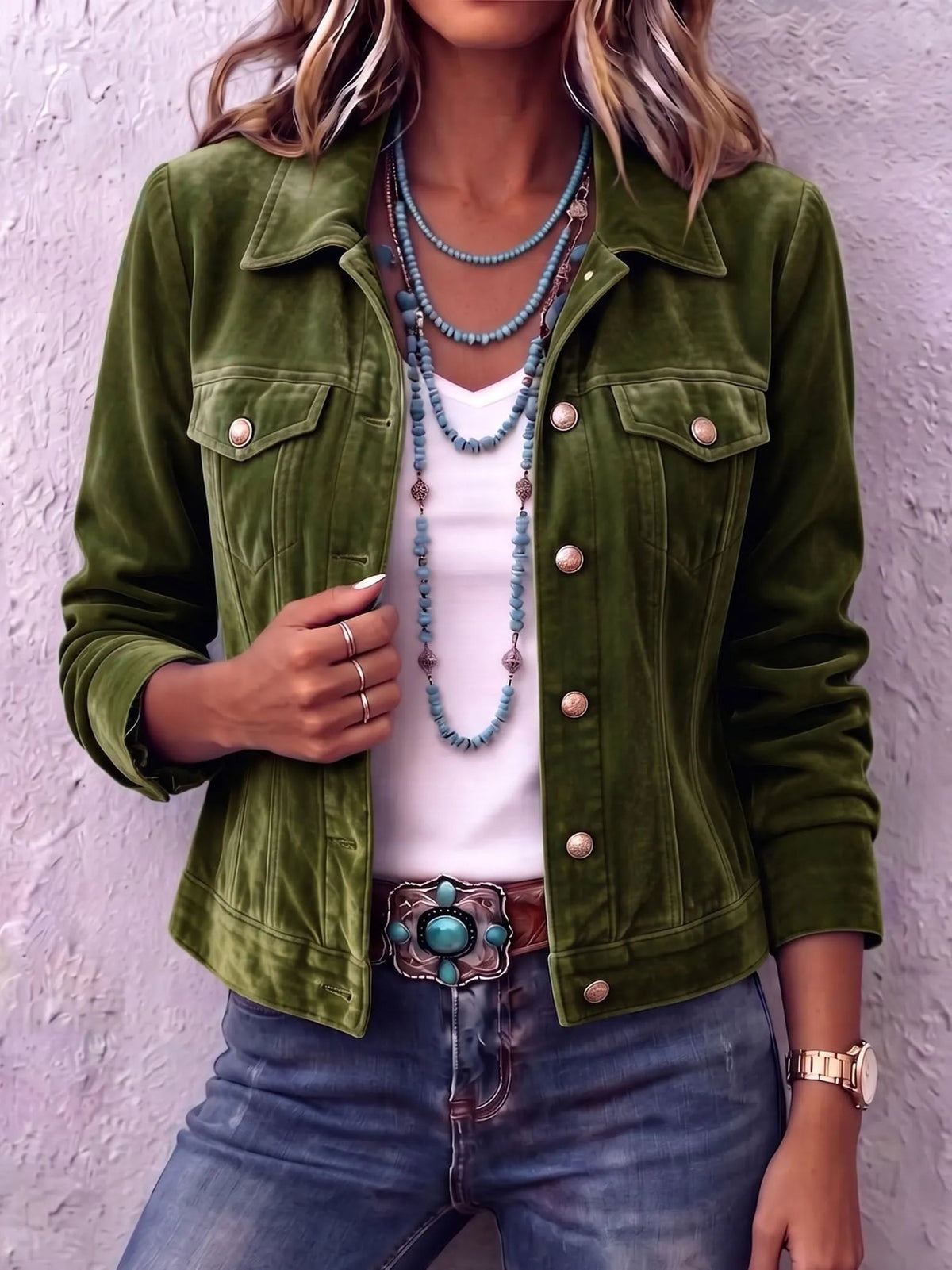 Elisabetta | Vintage Wash Button Jacket