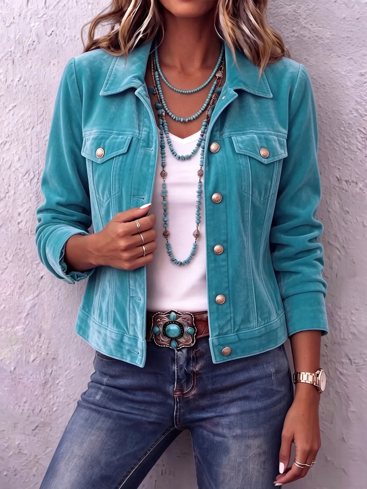 Elisabetta | Vintage Wash Button Jacket