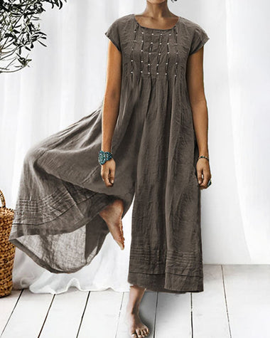 Elodie | Women's Loose-Fit Jumpsuit with Decorative Front Details
