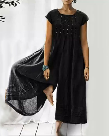 Elodie | Women's Loose-Fit Jumpsuit with Decorative Front Details