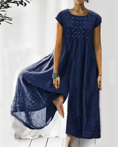 Elodie | Women's Loose-Fit Jumpsuit with Decorative Front Details