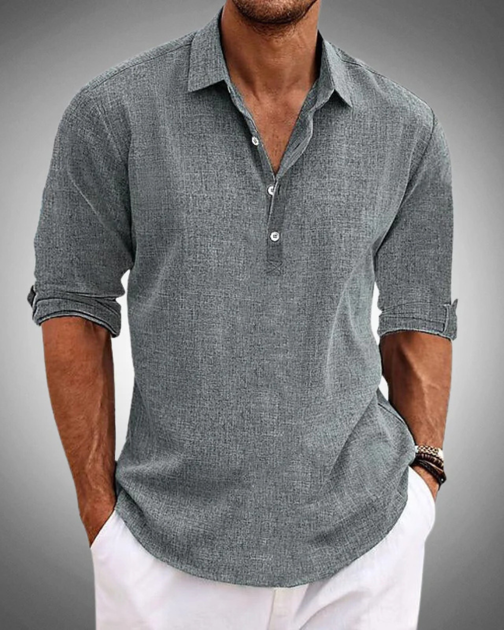 Ethan | Men's Classic Button-Front Shirt