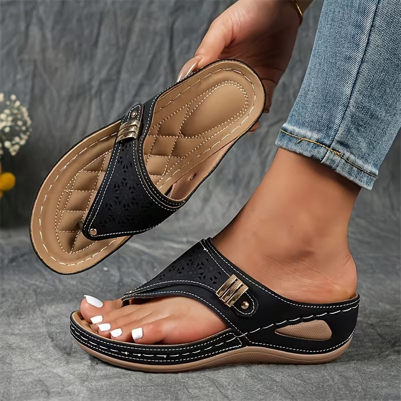 Felicia | Women’s Wedge Sandals with Adjustable Buckle