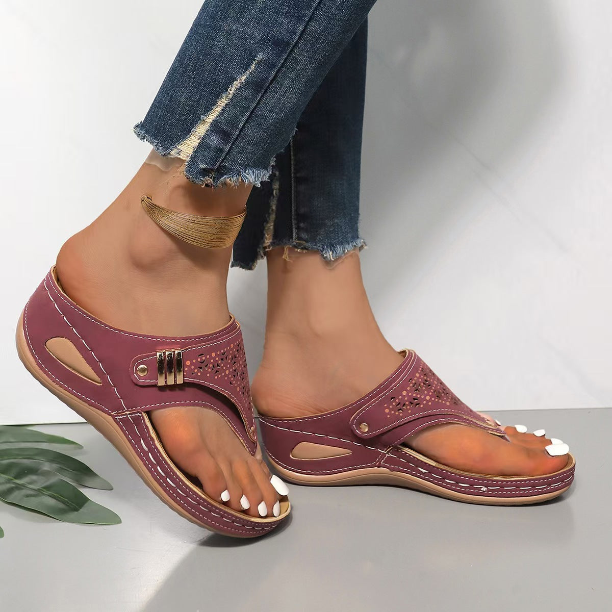 Felicia | Women’s Wedge Sandals with Adjustable Buckle
