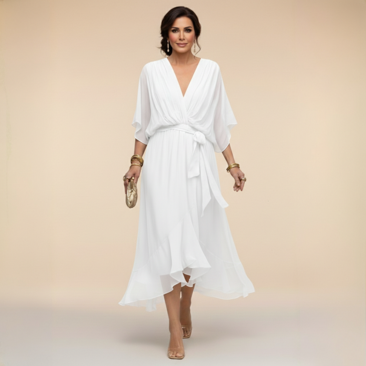 Felicity | Women's V-Neck Dress with Fringe Details