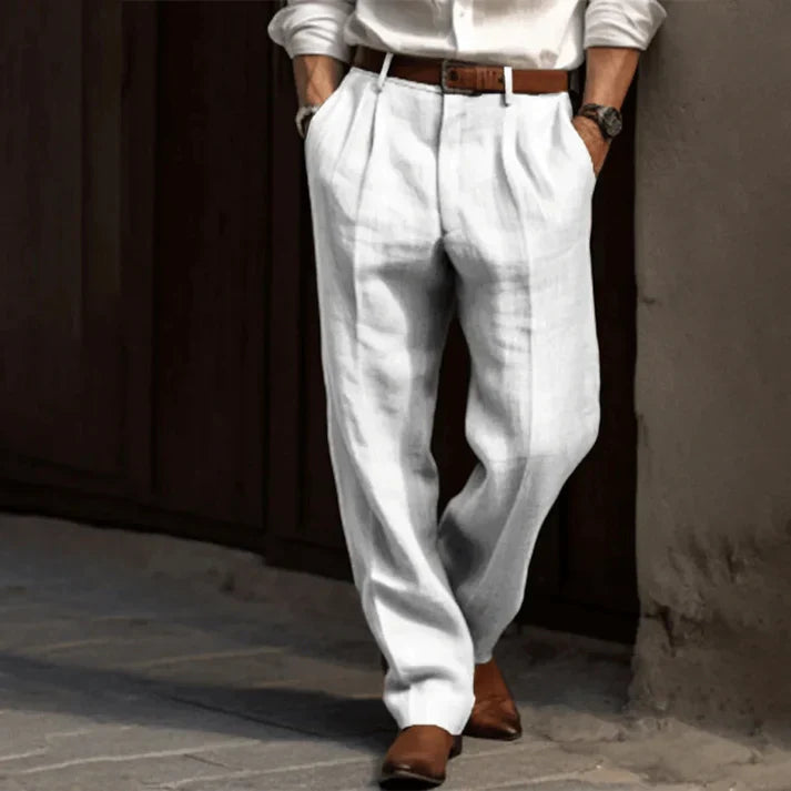Frank | Men's Classic Pleated Straight-Leg Trousers