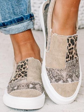 Frans | Women's Patchwork Animal Print Slip-On Loafers