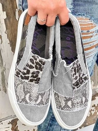 Frans | Women's Patchwork Animal Print Slip-On Loafers