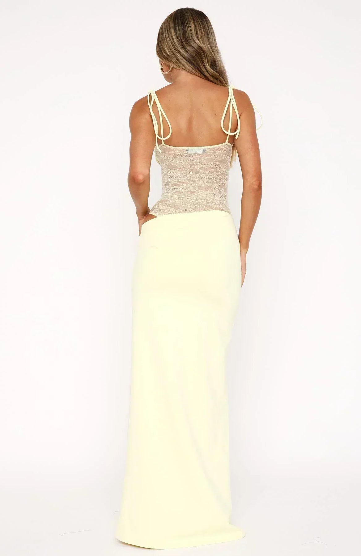 Georgia | Women's Corset Maxi Dress with Tie Straps and Side Cutout