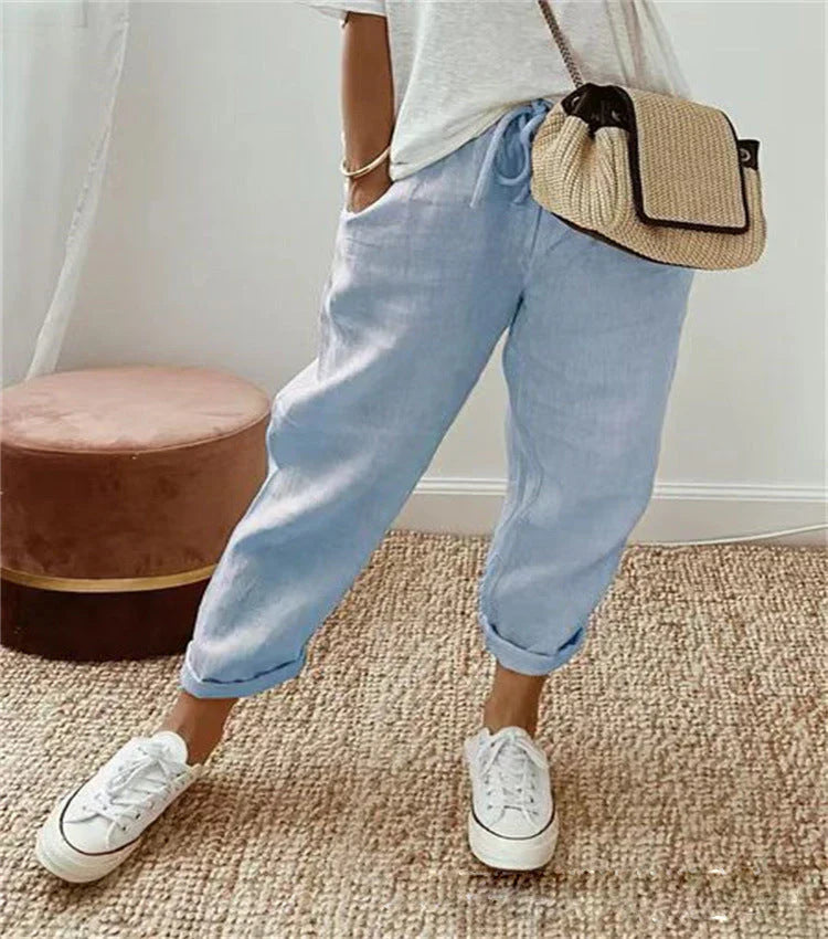 Harper | Women's Printed Drawstring Tapered Trousers