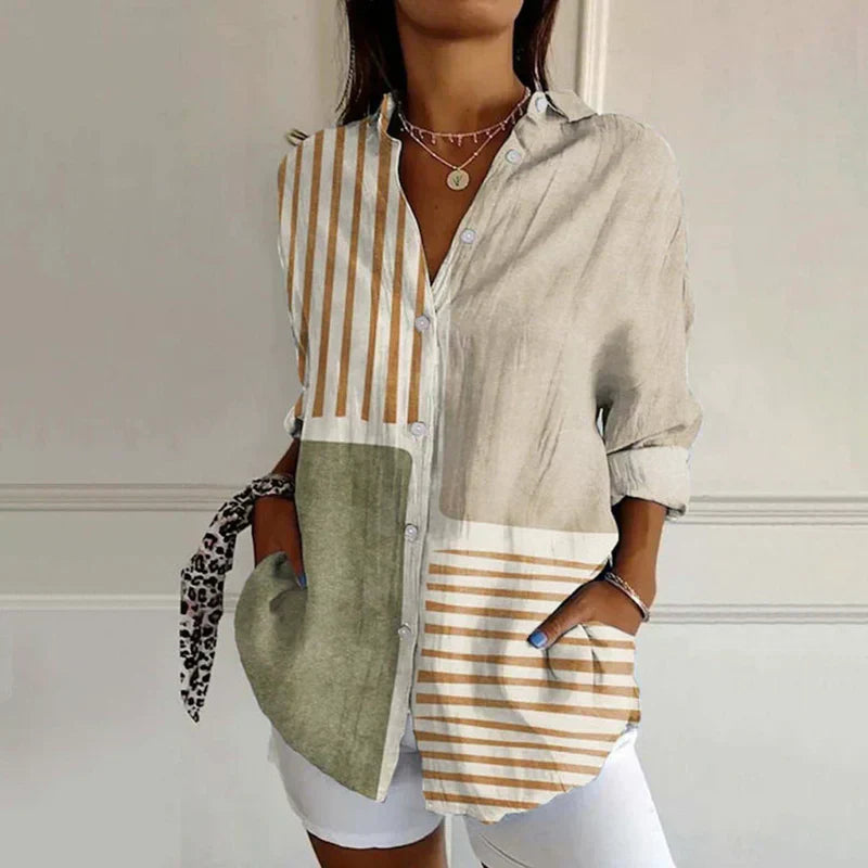 Iris | Women's Vintage Button-Front Blouse