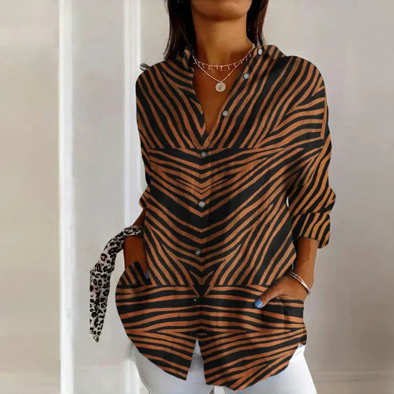 Iris | Women's Vintage Button-Front Blouse