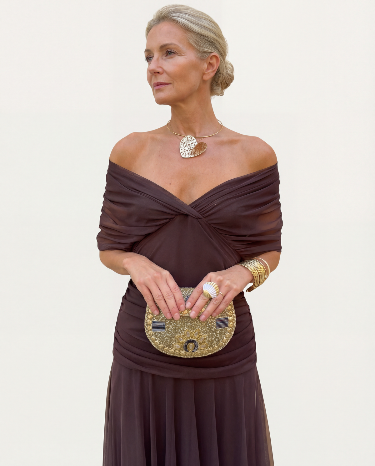 Isadora | Off-Shoulder Ruched Evening Dress