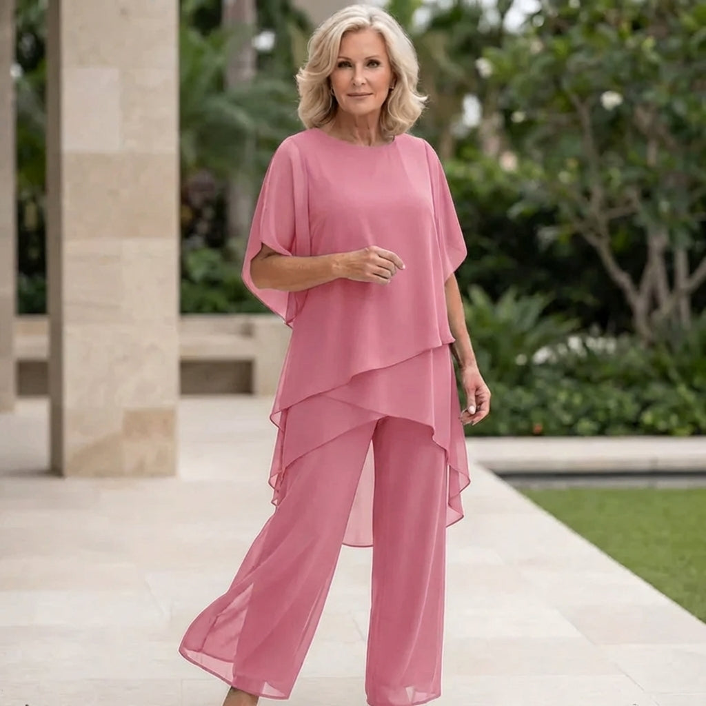 Jocelyn | Women's Draped Palazzo Pants Set with Matching Top