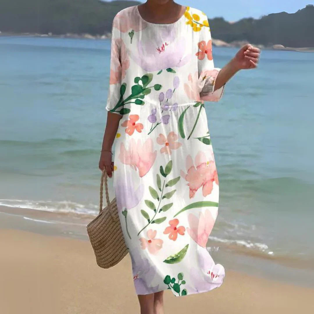 Juliet | Women's Printed V-Neck Beach Tunic Dress