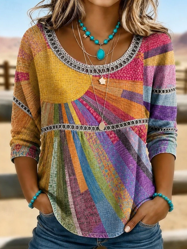 Keira | Women's Boho V-Neck Top with Embroidered Details