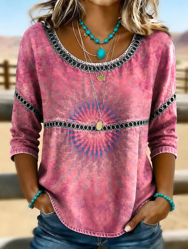 Keira | Women's Boho V-Neck Top with Embroidered Details