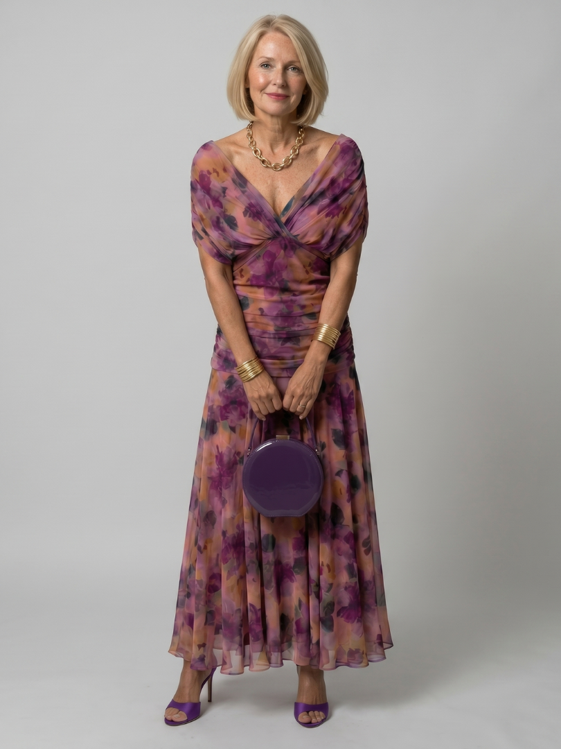 Lavinia | Women’s Floral Print Off-Shoulder Midi Dress