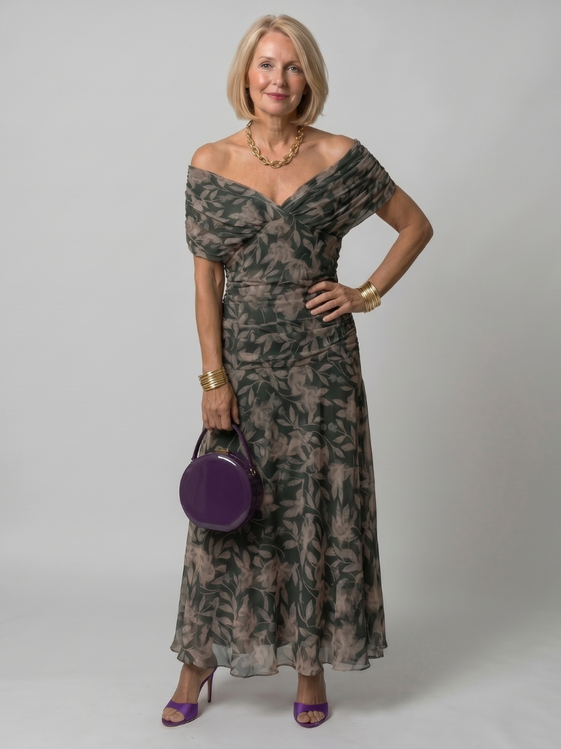 Lavinia | Women’s Floral Print Off-Shoulder Midi Dress