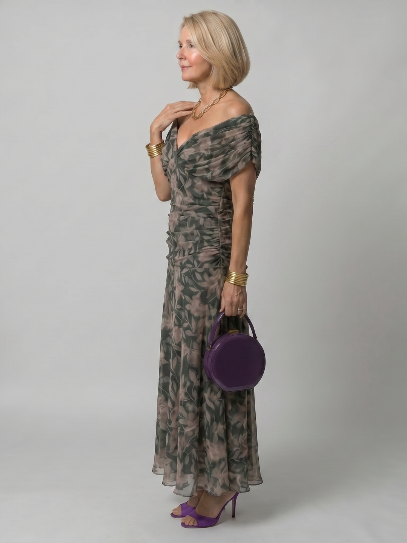 Lavinia | Women’s Floral Print Off-Shoulder Midi Dress
