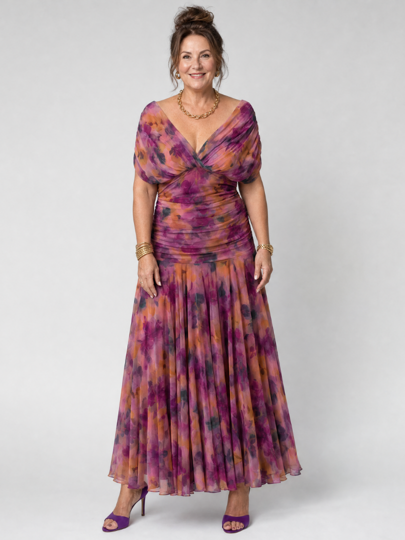 Lavinia | Women’s Floral Print Off-Shoulder Midi Dress