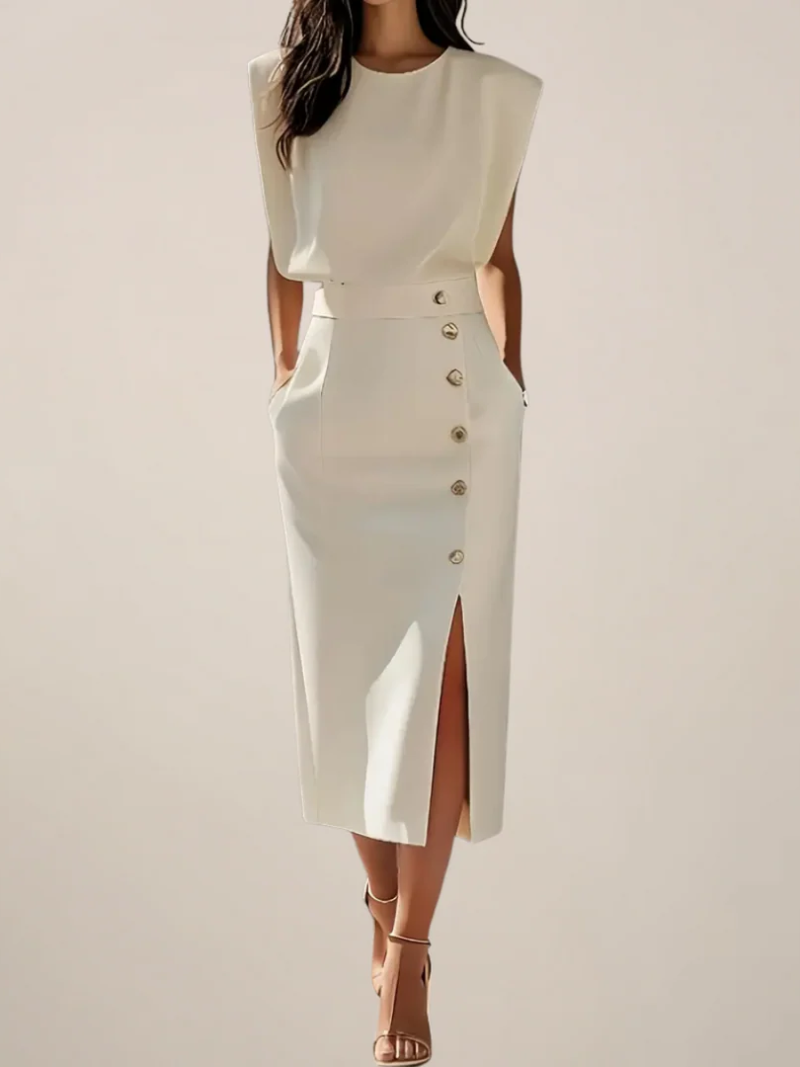 Lorraine | Side-Slit Midi Dress