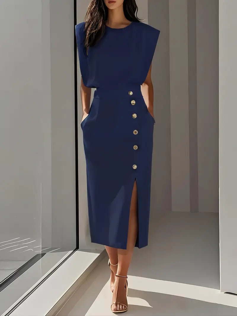 Lorraine | Side-Slit Midi Dress