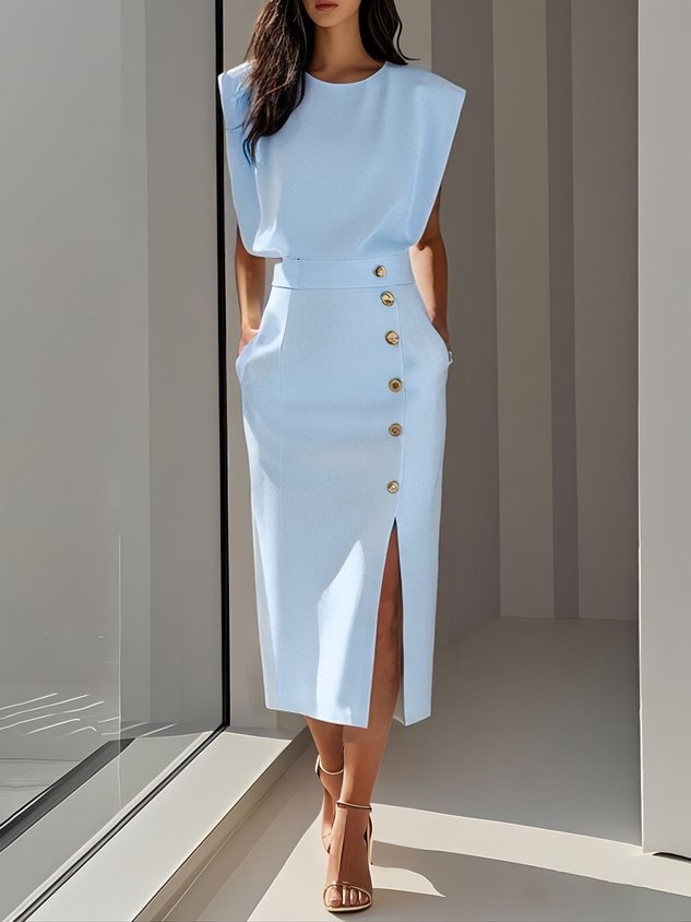 Lorraine | Side-Slit Midi Dress