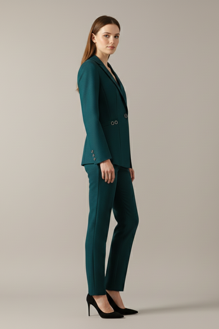 Lorraine | Women's One-Button Blazer and Straight-Leg Trousers Set