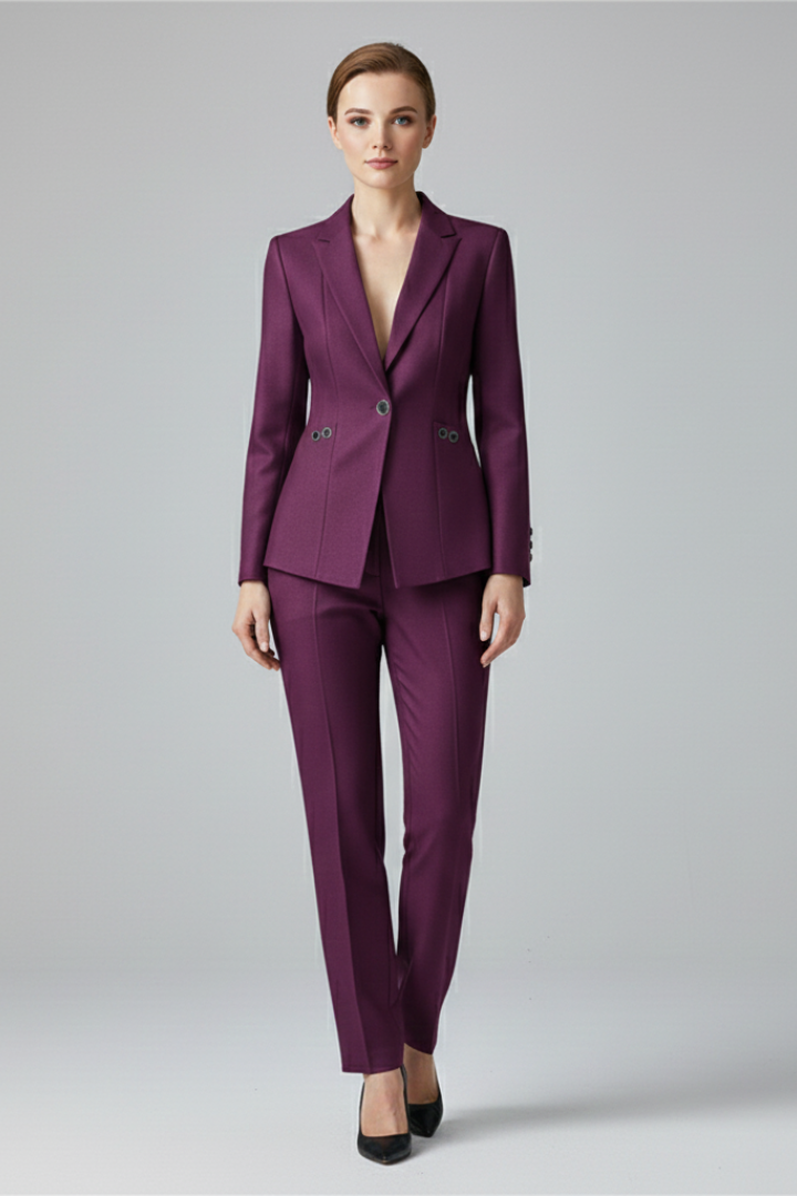 Lorraine | Women's One-Button Blazer and Straight-Leg Trousers Set