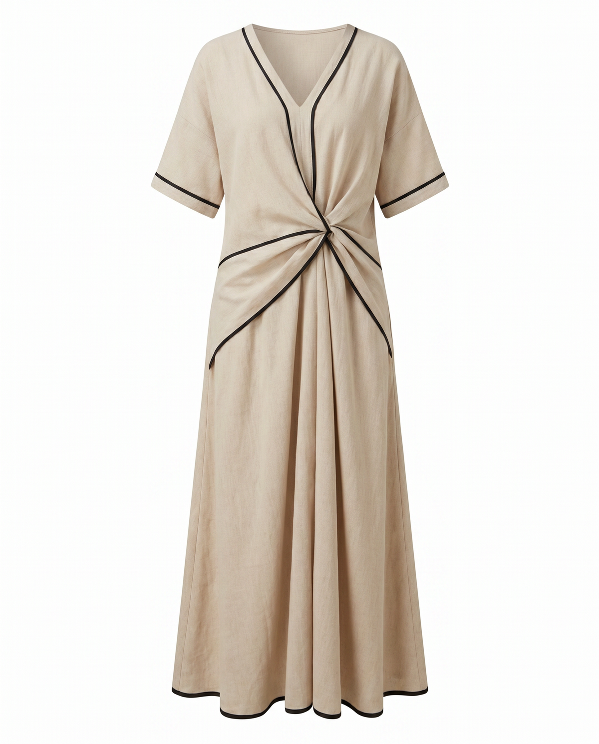 Maelle | Women's Twist-Front V-Neck Maxi Dress