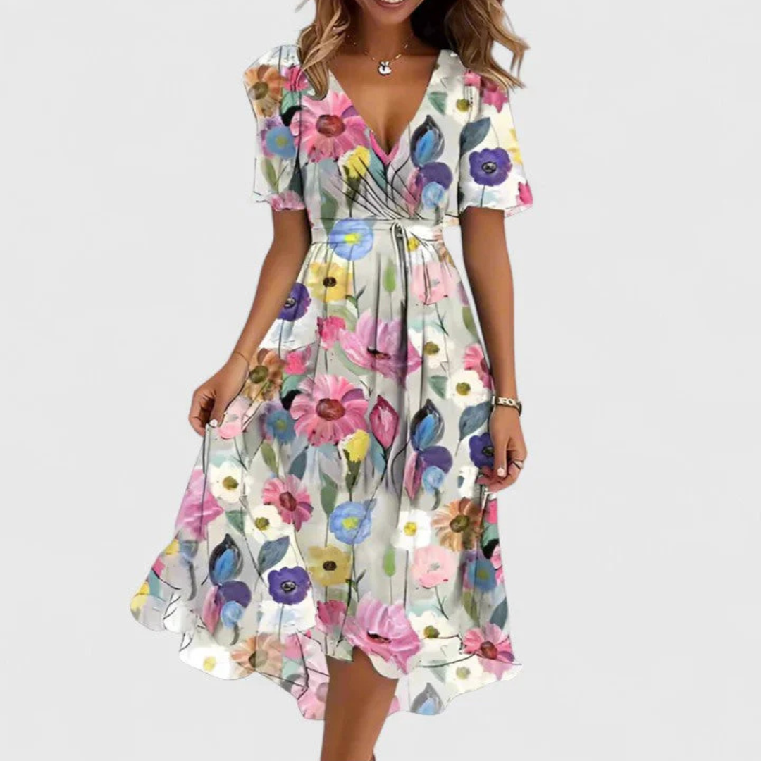 Maeve | Women’s Floral V-Neck Midi Dress