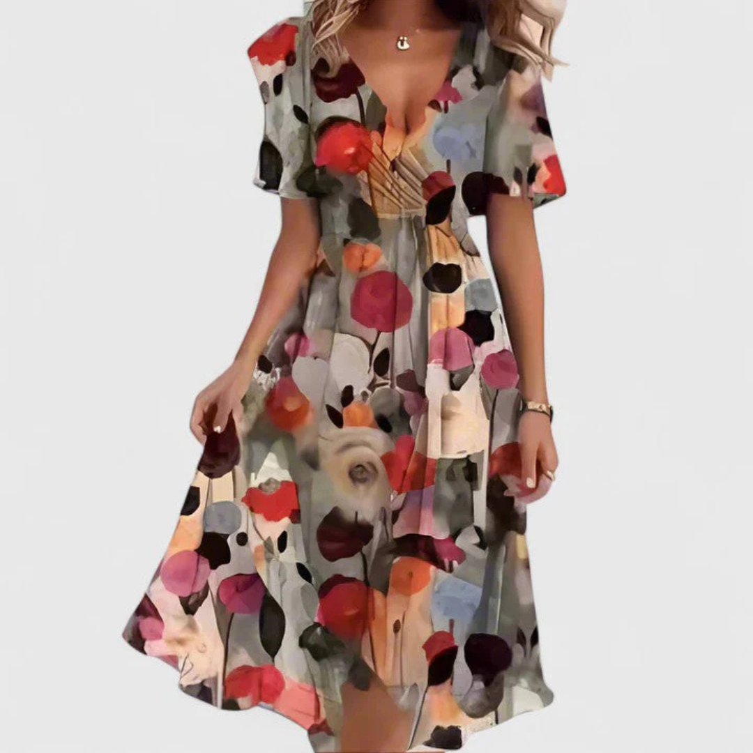Maeve | Women’s Floral V-Neck Midi Dress