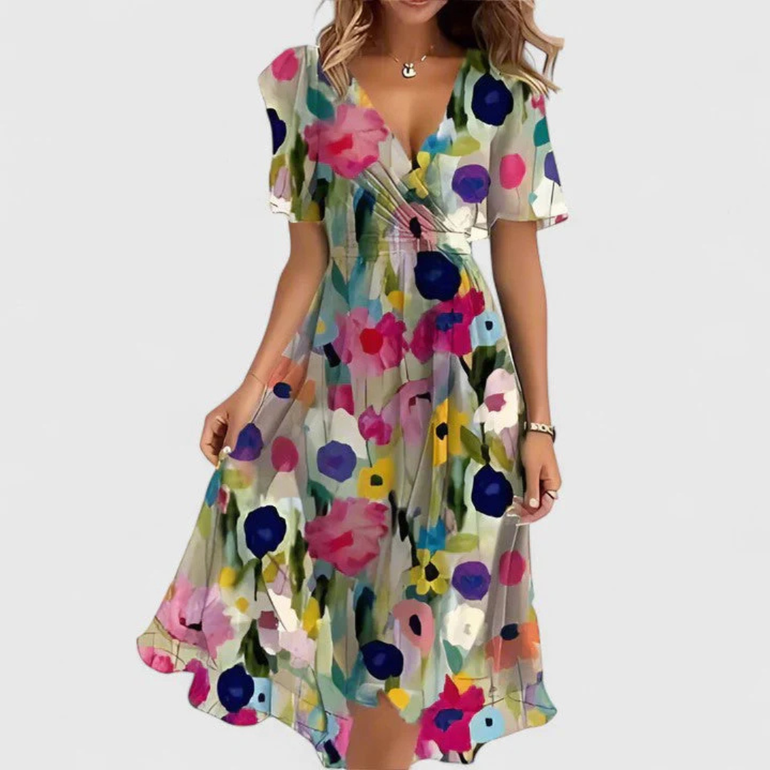 Maeve | Women’s Floral V-Neck Midi Dress