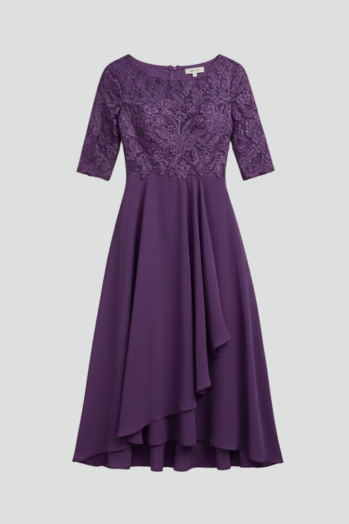 Mallory | Women's Round-Neck Midi Dress