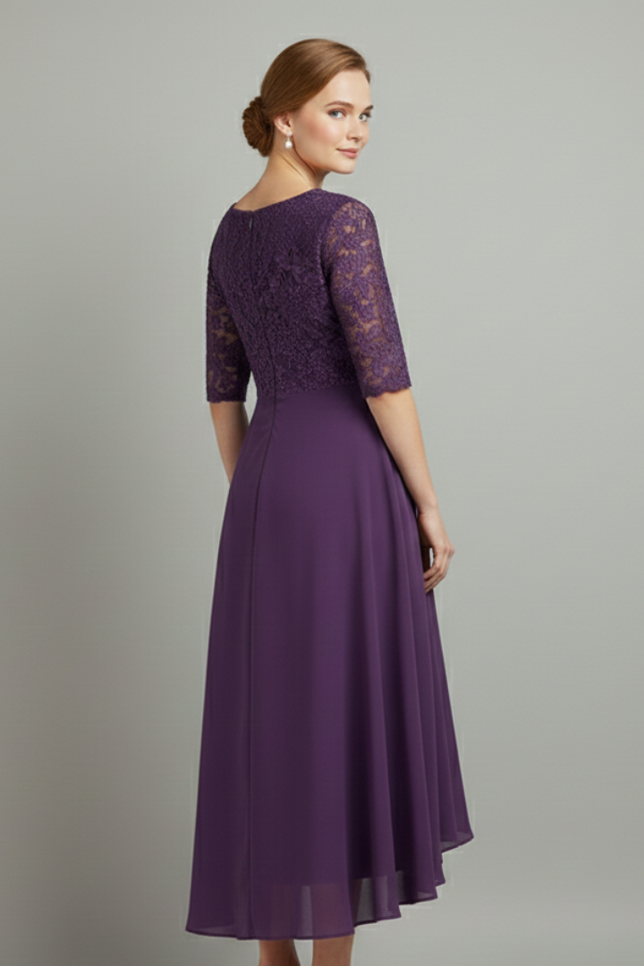 Mallory | Women's Round-Neck Midi Dress