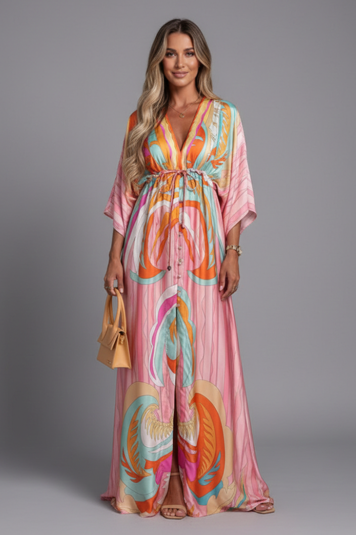 Manuela | Bohemian Printed Resort Maxi Dress