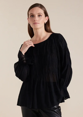 Long Sleeve Pleated Top