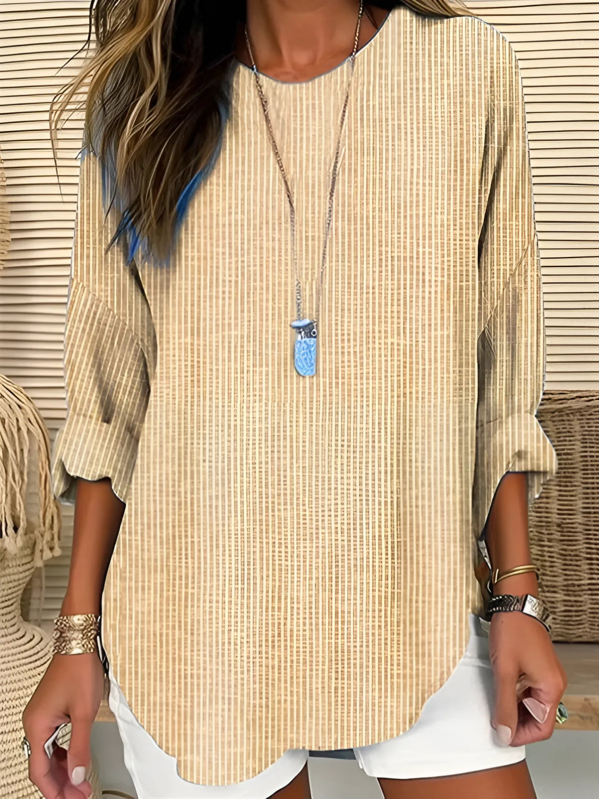 Mariabel | Women’s Long-Sleeve Striped Blouse