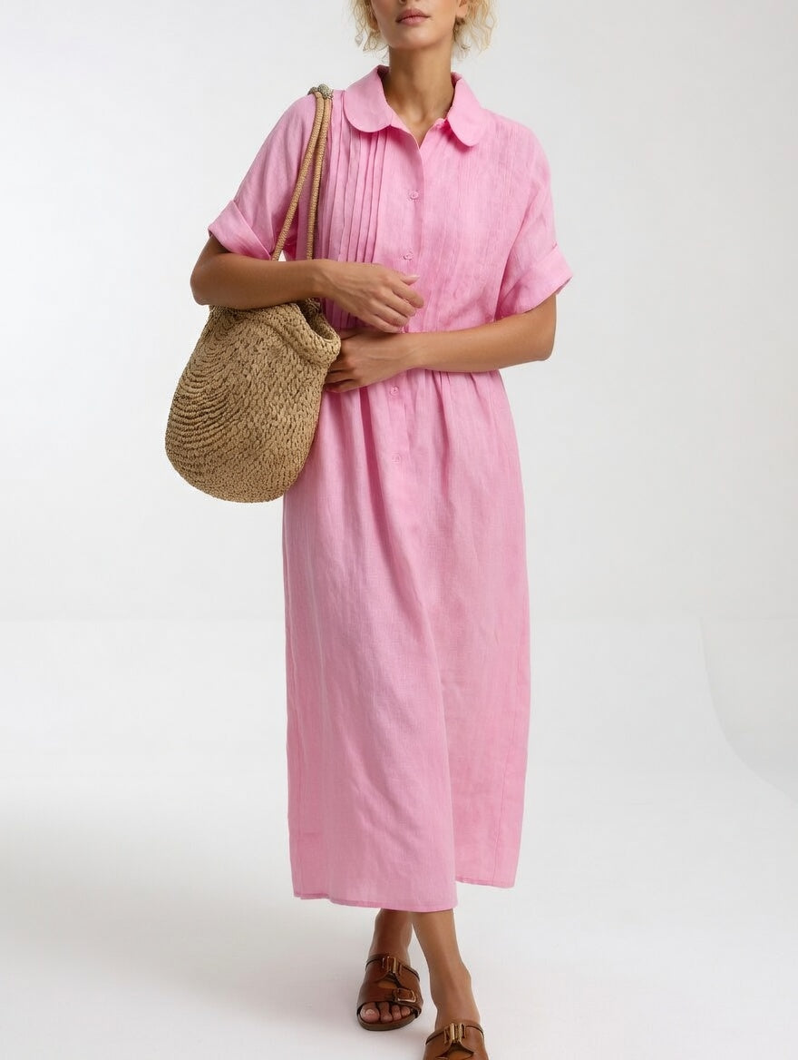 Maricar | Women's Button-Front Relaxed Maxi Shirt Dress