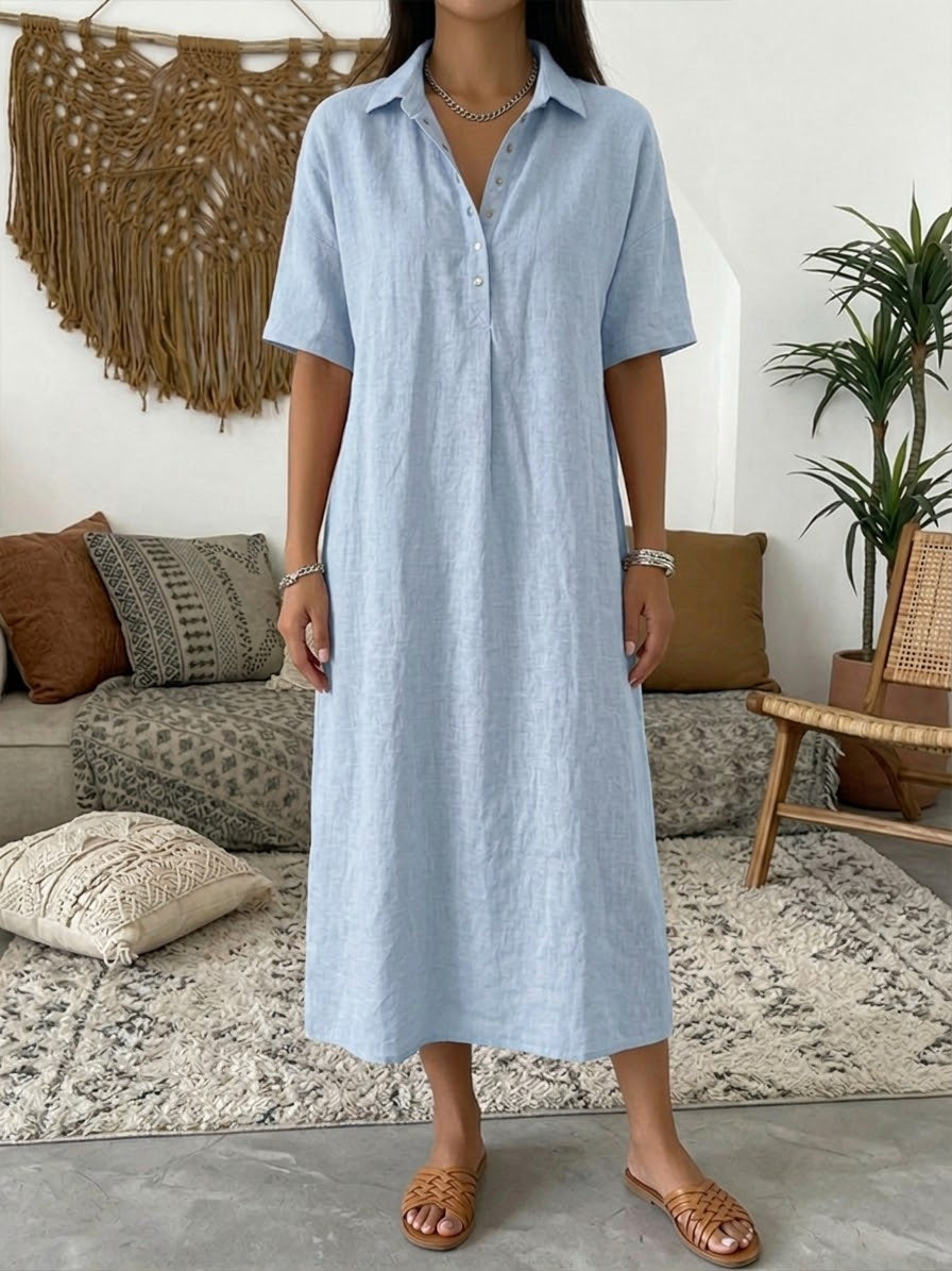 Marielle | Short-Sleeve V-Neck Polo Dress